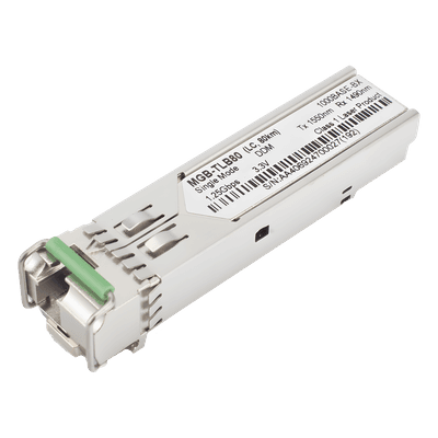 Transceptor SFP Industrial / 1000BASE-BX / WDM 80 km / TX 1550 nm / RX 1490 nm / LC/UPC Simplex / -40~85 °C