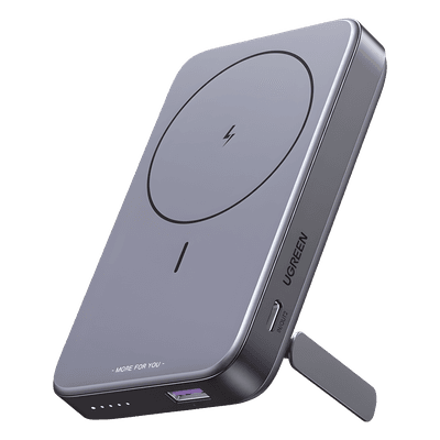 Power Bank MagSafe de 10000mAh NEXODE | 20W | 1 USB-C | 1 USB-A | Carga Rápida bidireccional | Soporta modo Standby | Soporte Plegable | Ultra Delgado | Ultra ligero | Compatible con iPhone 15/14/13/12 | Color Gris.