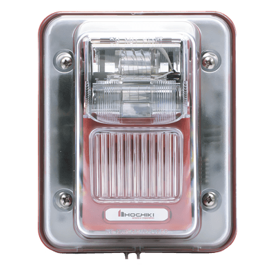 Sirena Estrobo / Intemperie / Montaje Muro / 75 cd / 70-100 dBA / 16-33 VCC / 4.72 x 5.75 x 4.17 in