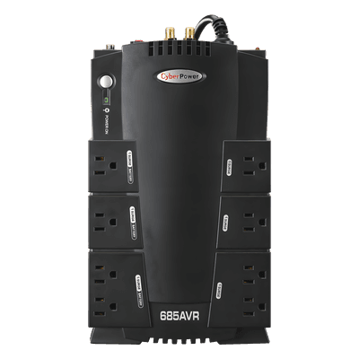 UPS de 685 VA/390 W, Topología Línea Interactiva, Entrada 120 Vca NEMA 5-15P, Tipo Gabinete Compacto, Con 8 Tomas NEMA 5-15R