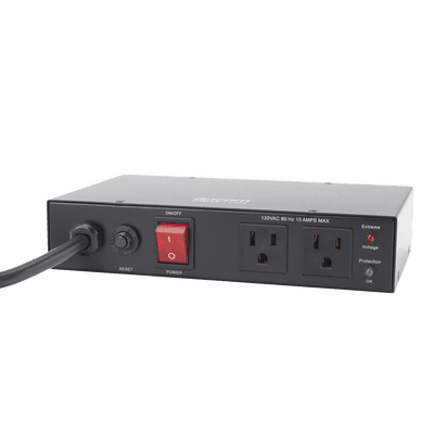 Acondicionador de Voltaje / 2 Salidas NEMA 5-15R / 1,800 W / 15 A / Supresión de Picos 1,080 J / Filtro EMI/RFI / Gabinete Metálico