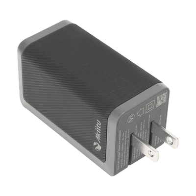 Cargador de Pared GaN III / 65W Máxima / 3 Puertos / 2 USB-C + 1 USB-A / PD 3.0 y QC 4.0 / Enchufe Plegable / 6 Protecciones de Seguridad