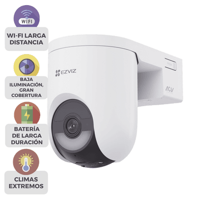 Cámara IP PT / 2K+ 4 Megapixel / Wi-Fi 6 + 4G LTE / Batería 5200 mAh / IP65 / IR 15 m (49.2 ft) / PTZ 340° Pan / 80° Tilt