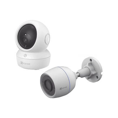 Kit de Cámaras IP / 3 Megapixel / Full HD / Detección IA de Personas y Vehículos / Panorámica 360° / Compatible con NVR y Nube
