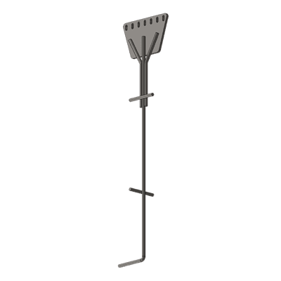Ancla de Piso Tipo Paleta / 7 Orificios / Varilla 1" / Placa 3/4" / Altura 210 cm (6.9 ft) / Galvanizado por Inmersión