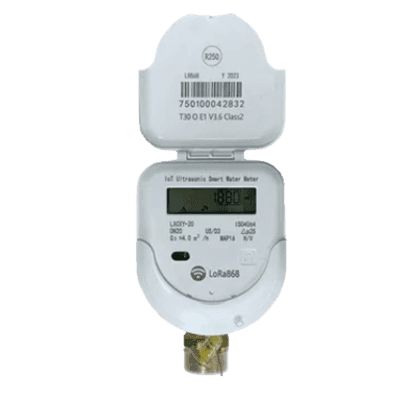 Medidor Ultrasónico de Agua LoRaWAN / 3/4 Pulgada / Bidireccional / Válvula Integrada / IP68 / LCD 9 Dígitos
