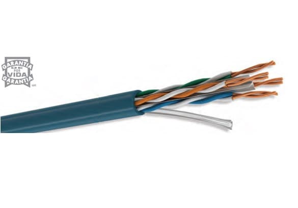 Bobina UTP CAT6 para interior - 4 pares, 23 AWG, bobina de 305 mts, 100 cobre, condumex 66446815, color azul