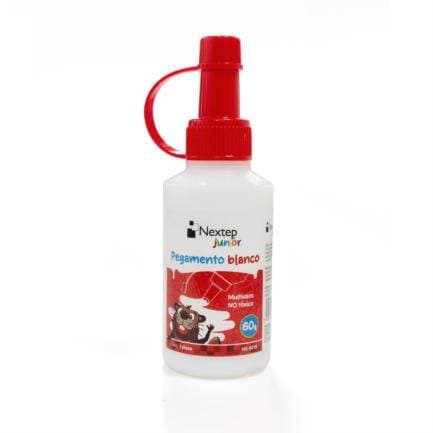 Pegamento Blanco Nextep Junior NE-121S Multiusos 60gr Uso Papel - Tela, Madera, Cerámica etc No tóxico y fácil de aplicar