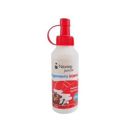 Pegamento Blanco Nextep Junior NE-121C Multiusos 125gr Uso Papel - Tela, Madera, Cerámica etc No tóxico y fácil de aplicar