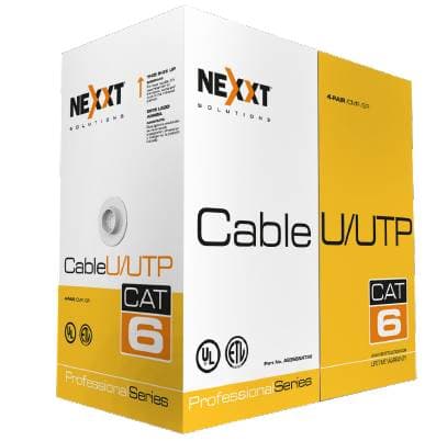 Bobina de Cable Cat.6 UTP - revestimiento tipo CMX, 305M, 100 Cobre 24 AWG interior, Gris