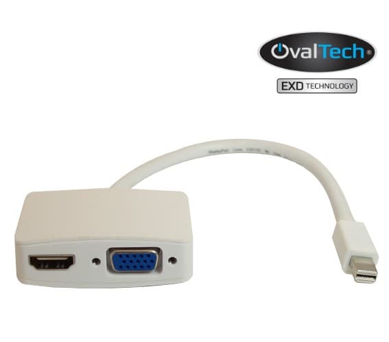 Adaptador Mini DisplayPort a HDMI / VGA OVMDP-2EN1 OVALTECH OVMDP-2EN1 -