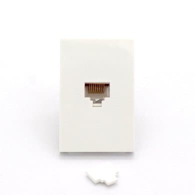 Elite Inserto RJ45 para Tapas de Pared Armables - RJ-45, Hembra, Color blanco, De plástico BROBOTIX