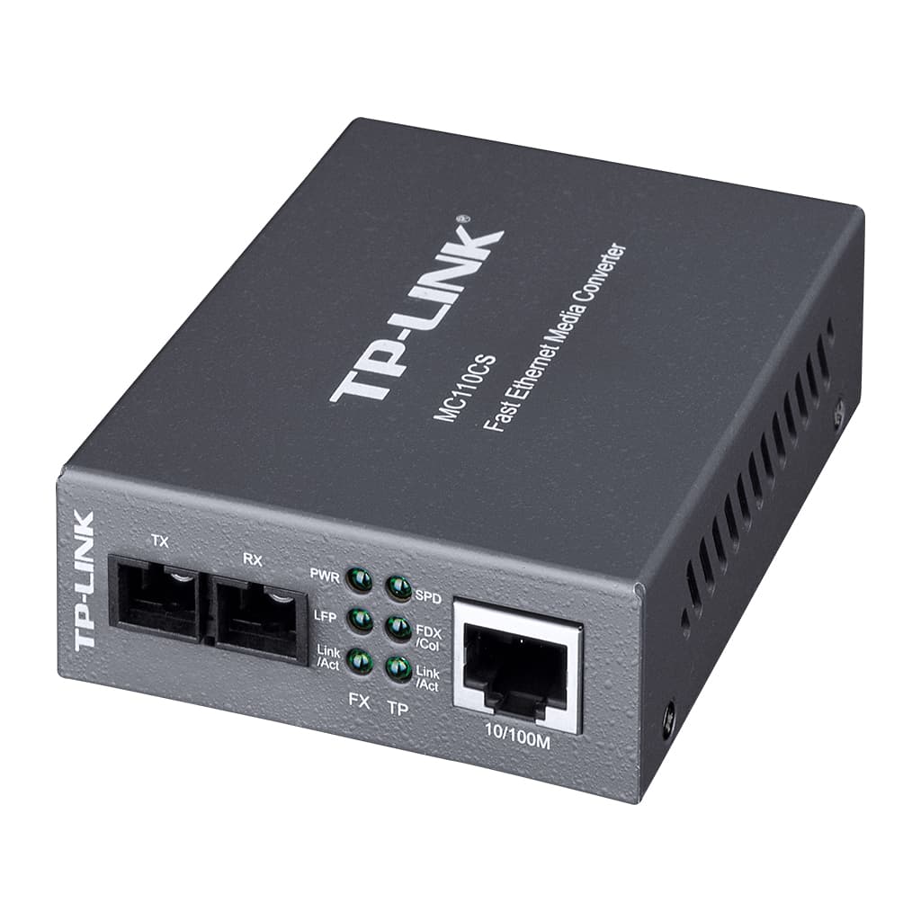 CONVERTIDOR MULTIMEDIA DE MODO INDIVIDUAL DE 10/100MBPS CON COMPLETO O DOBLE DUPLEX DE TRANSFERENCIA TP-LINK MC110CS -