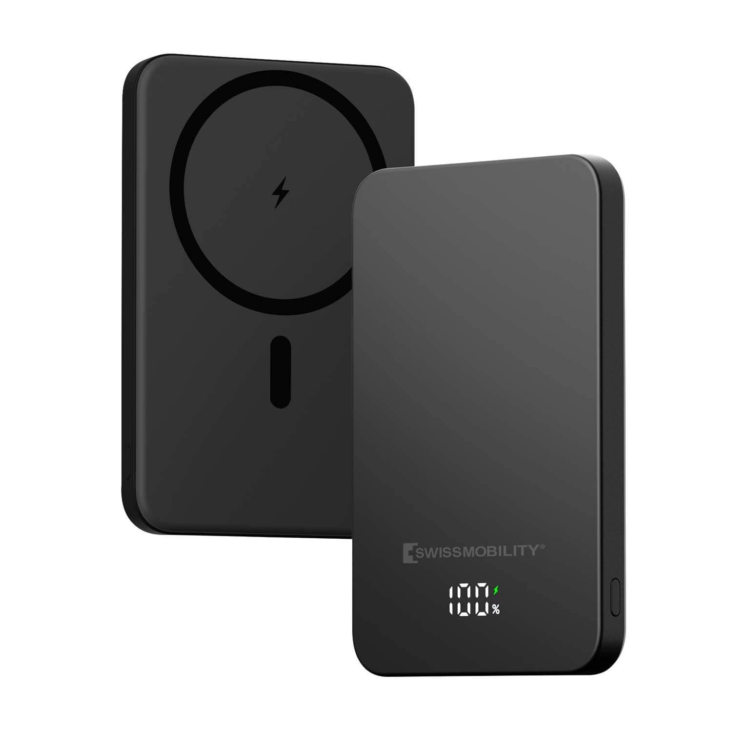 POWER BANK Swismobility 3.85V 10 - 000mAh, carga rapida de 20W USB-C, carga inalambrica 18W