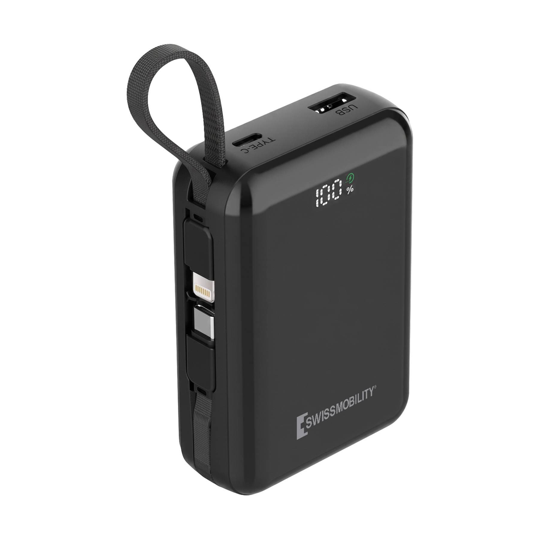 POWER BANK Swissmobility 3.85V 20 - 000mAh, carga rapida de 20W USB-C, carga inalambrica 18W