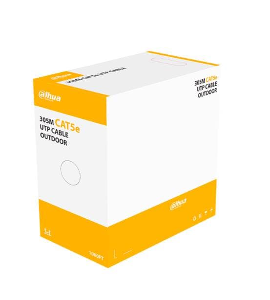 Bobina De Cable Utp Para Exterior Dh-pfm920-5eu-c Cat5e/ 100 Cobre/ 305 Metros/ Color blanco/ Cubierta exterior Mdpe/ Cumple Con Estandares Ansi/tia 568-c -