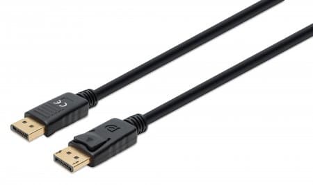 355582 Cable DisplayPort Macho a Macho - 3 m; Soporta 8K 144Hz, HDR, Contactos chapados en oro, Forro de PVC y conector con seguros, Negro