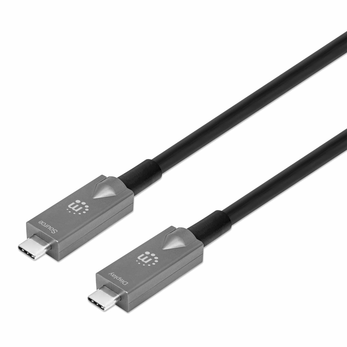 Cable USB-C de fibra óptica (AOC) USB 3.2 Gen 2 - 7.5m, SuperSpeed+, 10 Gbps, 60 W / 3 A, 4K@30Hz, MANHATTAN 356442