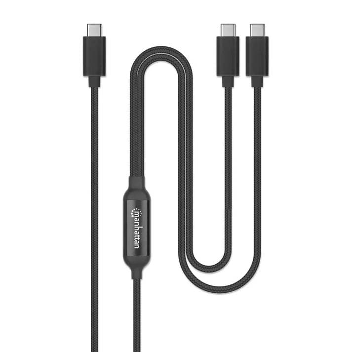 Cable USBC de carga 100W para 2 dispositivos (355810) MANHATTAN -