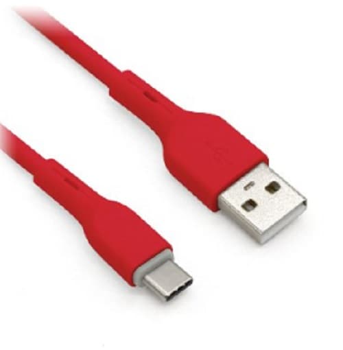 Cable USB BROBOTIX 963189 - USB V2.0, Tipo "C", 1 m, Rojo