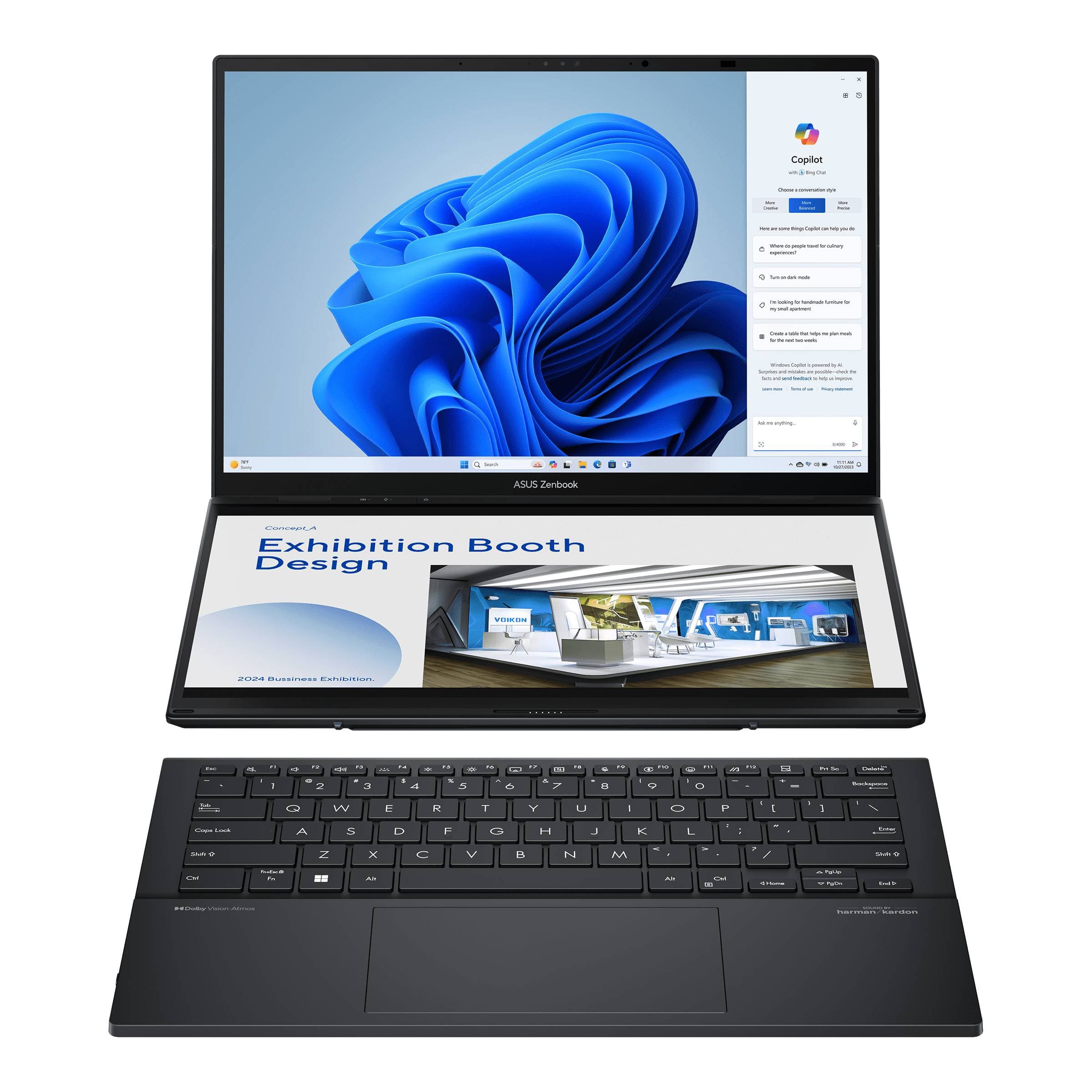 ASUS Zenbook Duo Intel Core Ultra 9 285H 32GB - 1TB, WIN11PRO, Intel Arc Intel AI Boost NPU up to 13TOPS Incluye funda y Stylus