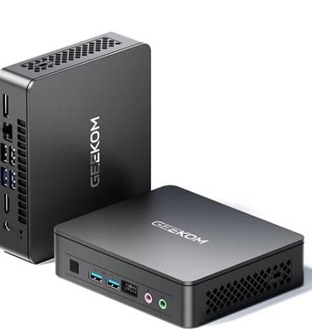 Mini PC GEEKOM AIR12 GMAIR12PT7505-8256 - Intel Pentium Gold 7505, (Incluye) RAM 8GBDDR4, NVMe SSD256GB. Windows 11 Pre-intalado. Color Negro