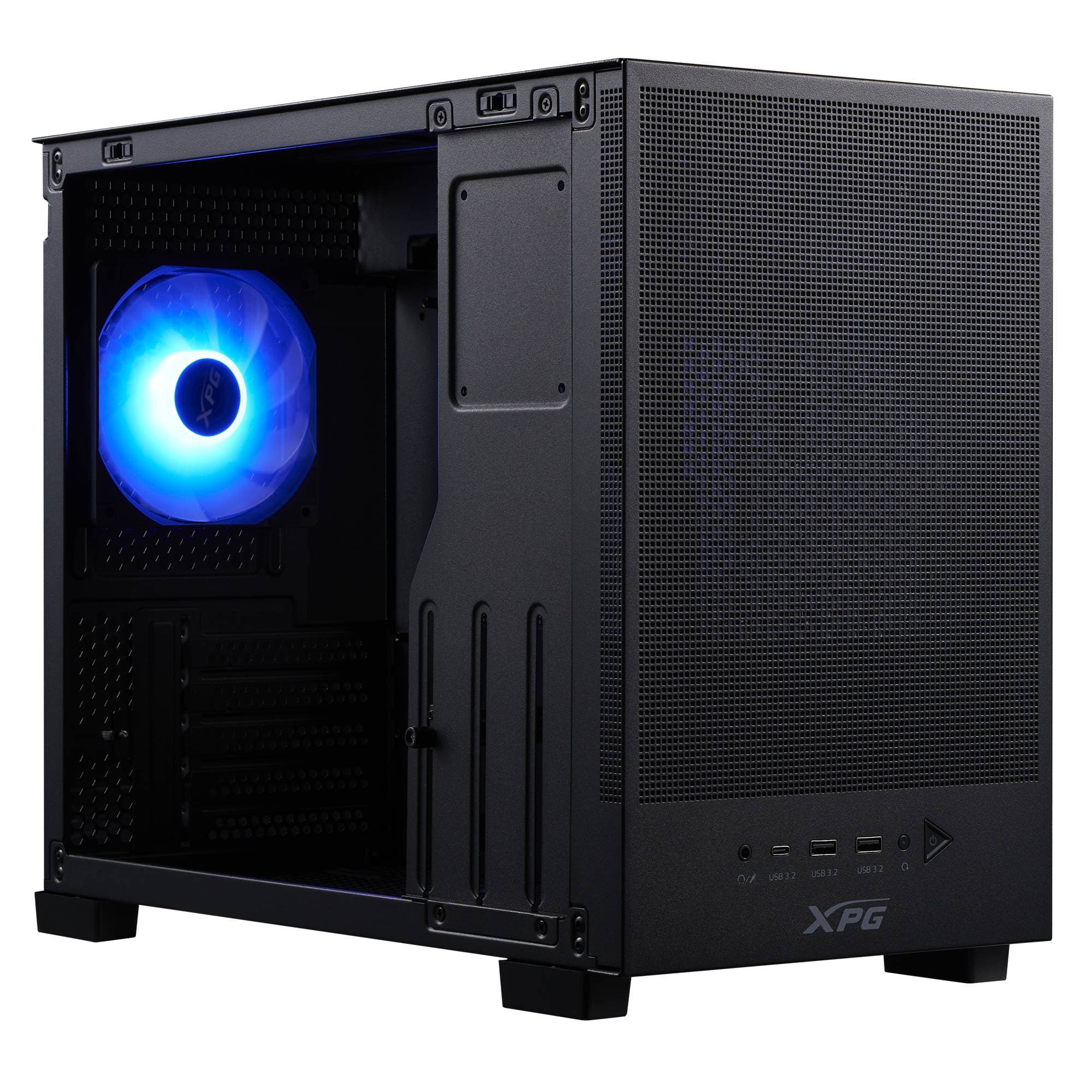 Gabinete GAMER XPG VALOR MESH NANO. Media torre Paneles de malla con filtros de polvo. Ventilador ARGB 120mm INCLUIDO. NEGRO. VALORMESHNANOMAA-BKCWW -