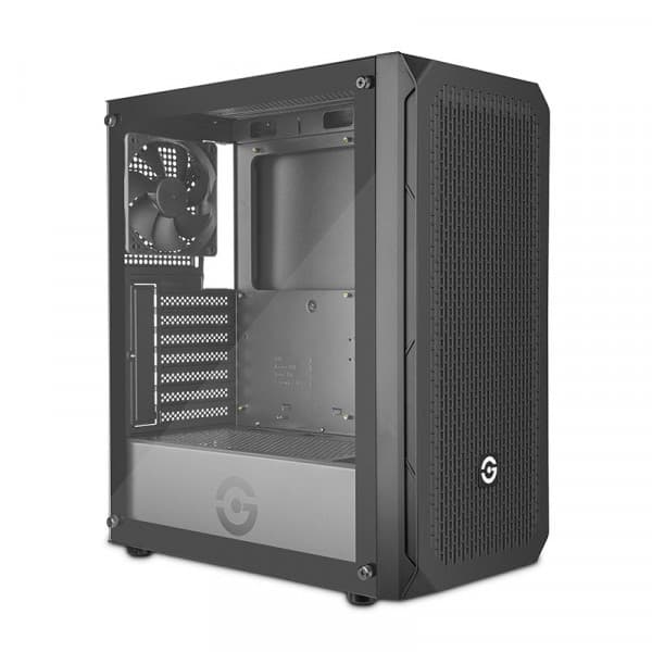 GETTTECH GABINETE GAMER MEDIA TORRE CON PANEL FRONTAL MALLA - ATX/MICROATX/MINI ITX, 1 VENTILADOR, USB 2.0/3, 0 COLOR BLANCO MOD. GCM-ASGX1-01WH