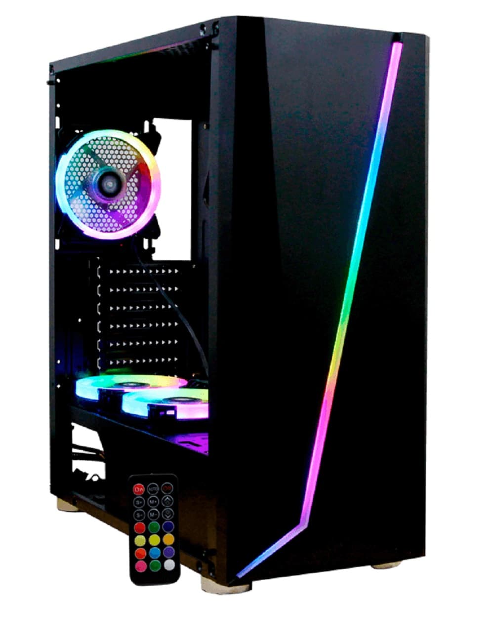 YEYIAN GABINETE GAMER ARMAGEDDON SERIE 2200 - ATX Y MICRO ATX 7 ESPACIOS DE EXPANSION, 3 VENt, OPCION A COLOCAR MAS, CONTROL REMOTO, MOD. YGA-68809