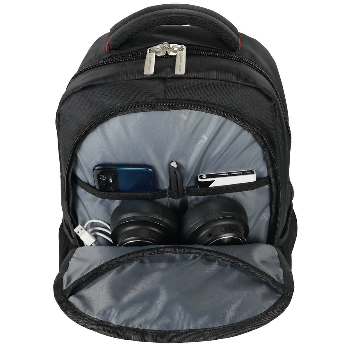 Mochila Swissmobility para Laptop Tig 15 - 6 pulgada, 3 Compartimentos, Negra.