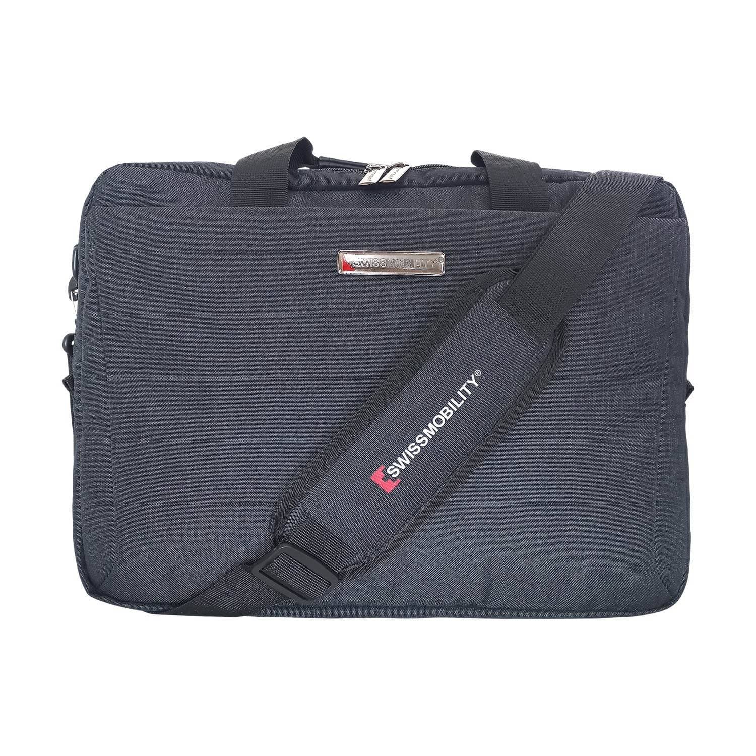 Maletín Swissmobility Porta Laptop Thal 15 Pulg - 2 compartimentos, Negro.