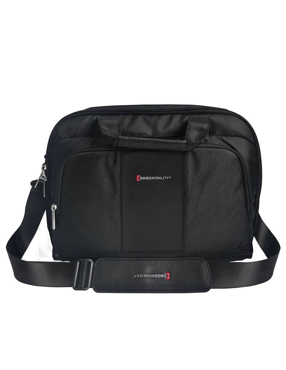 Maletín Swissmobility Porta Laptop Thal 17 Pulg - 3 compartimentos, Negro.
