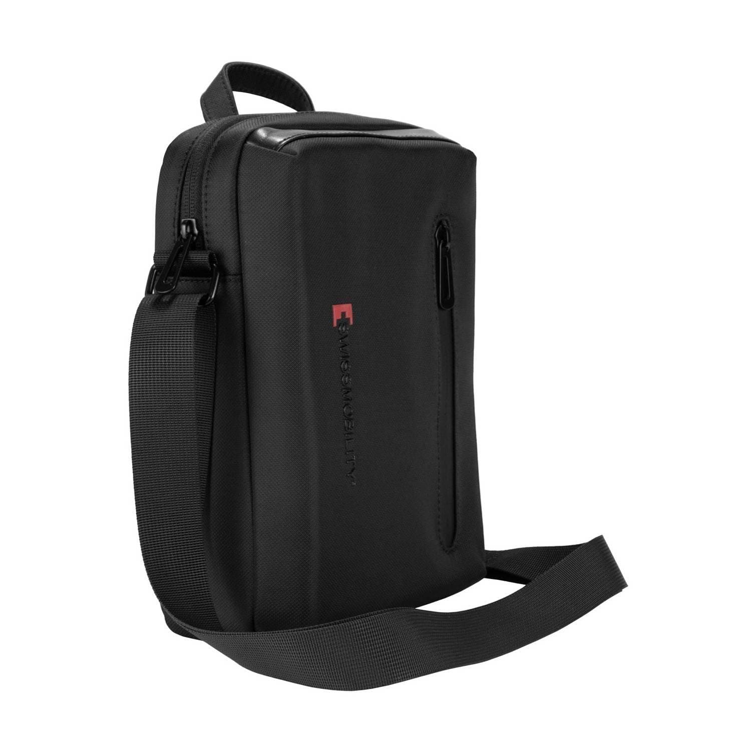 Mini Bolsa Vertical Tablet 10 Swissmobility Abeto - 2 compartimentos, negro.