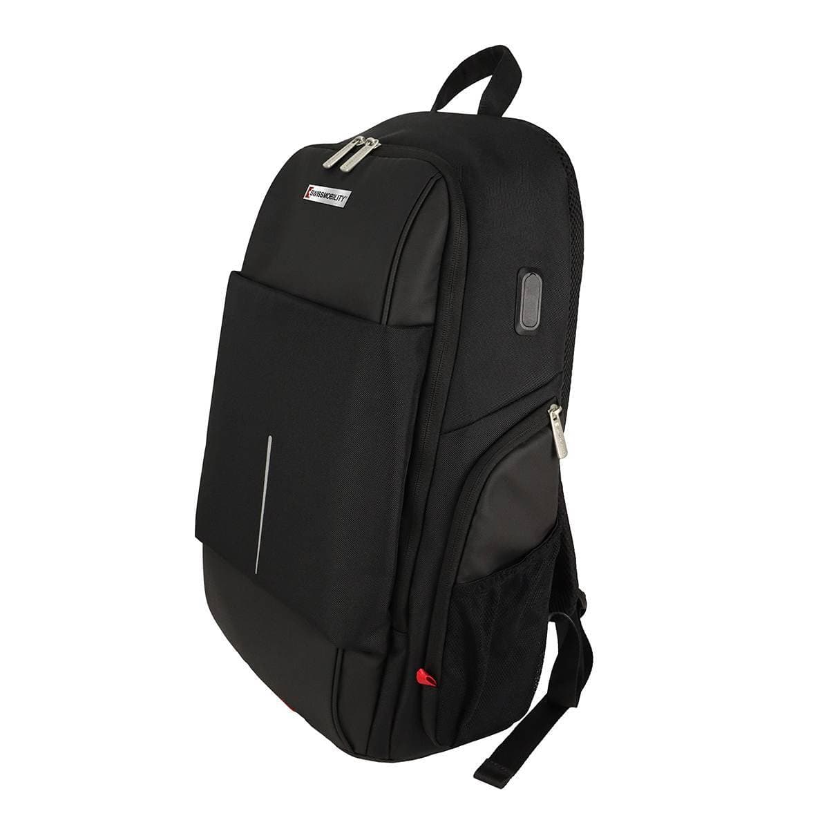 Mochila Swissmobility para laptop Carl 17 - 3 Compartimentos, Negra.