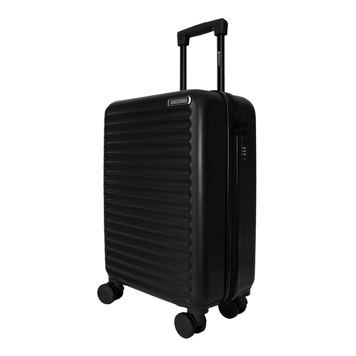 Maleta Swissmobility de 20 rígida - plastico ABS, candado, baston de alumino, 8 ruedas.Negro