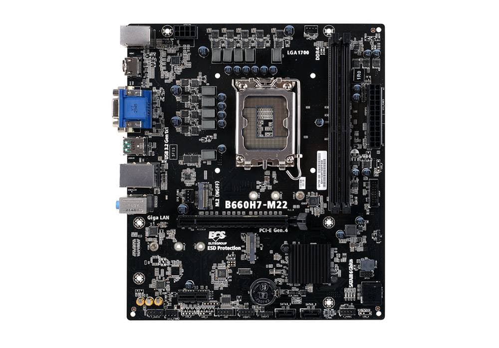 Motherboard ECS B660H7-M22 - DDR4-SDRAM, 64 GB, Intel, LGA1700, Micro ATX