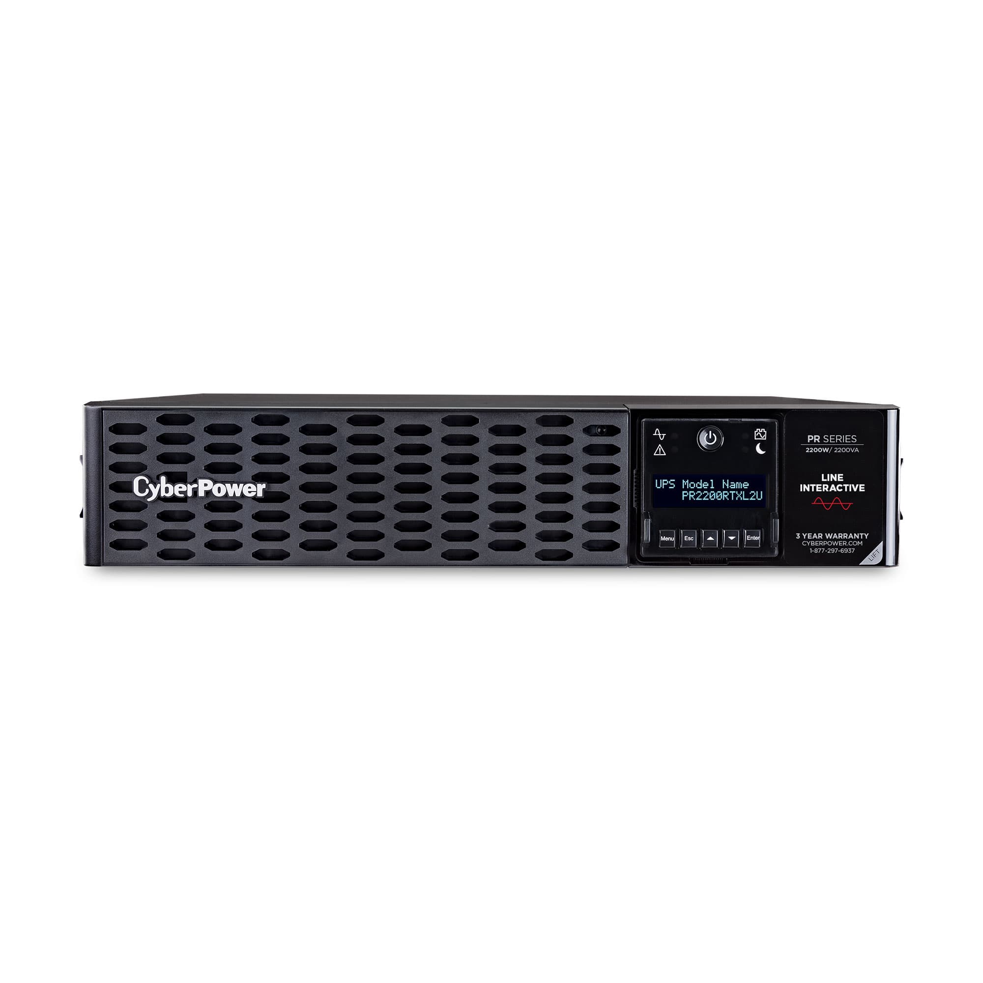 No Break CyberPower PR2200RTXL2U - 2200 VA, 2200 W, Negro