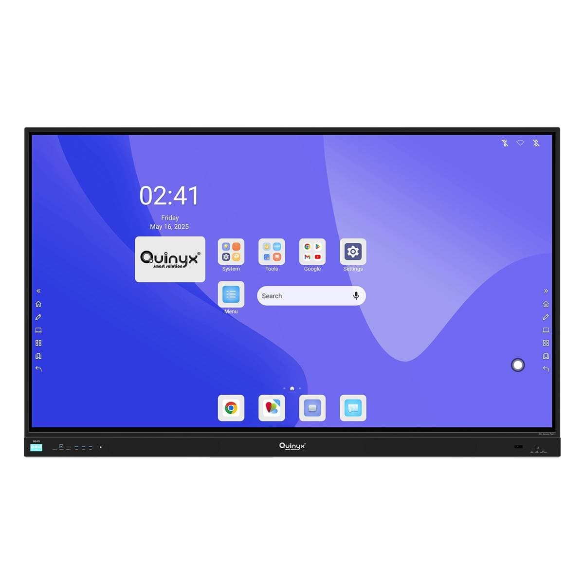 Pantalla Interactiva Touch 50 puntos táctiles - QUINYX QTX-TE-YL5X-75, 75 resolución 4k, Android 14, 8+128 Gb