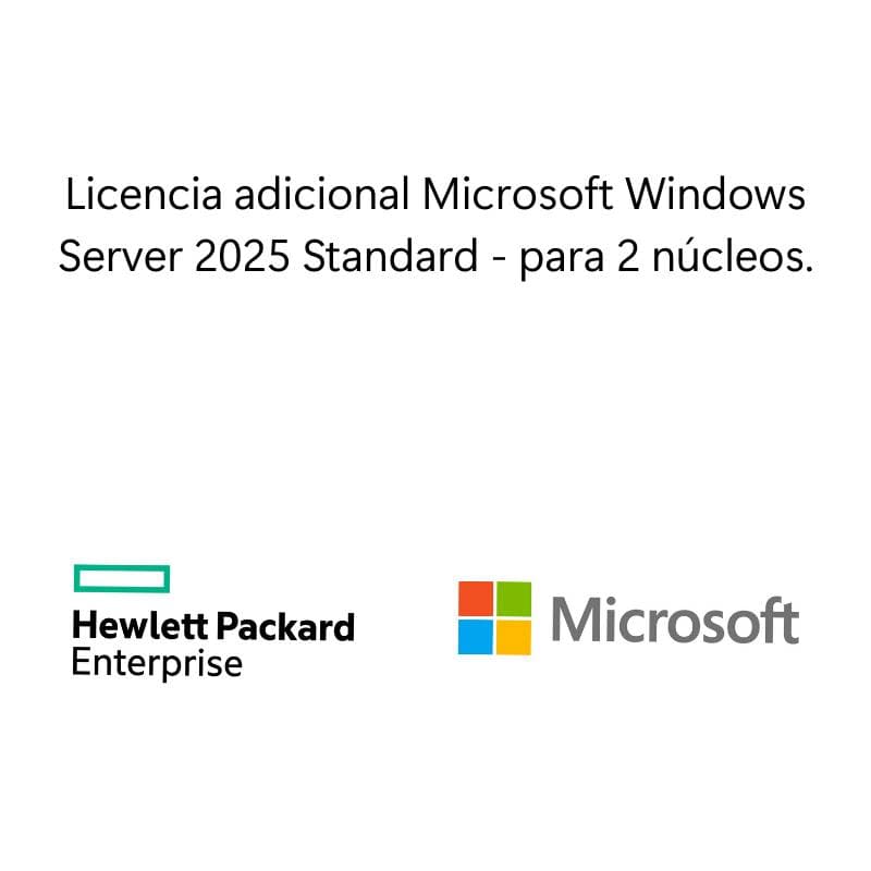 Licencia adicional Microsoft Windows Server 2025 Standard 2 núcleos WW SW -